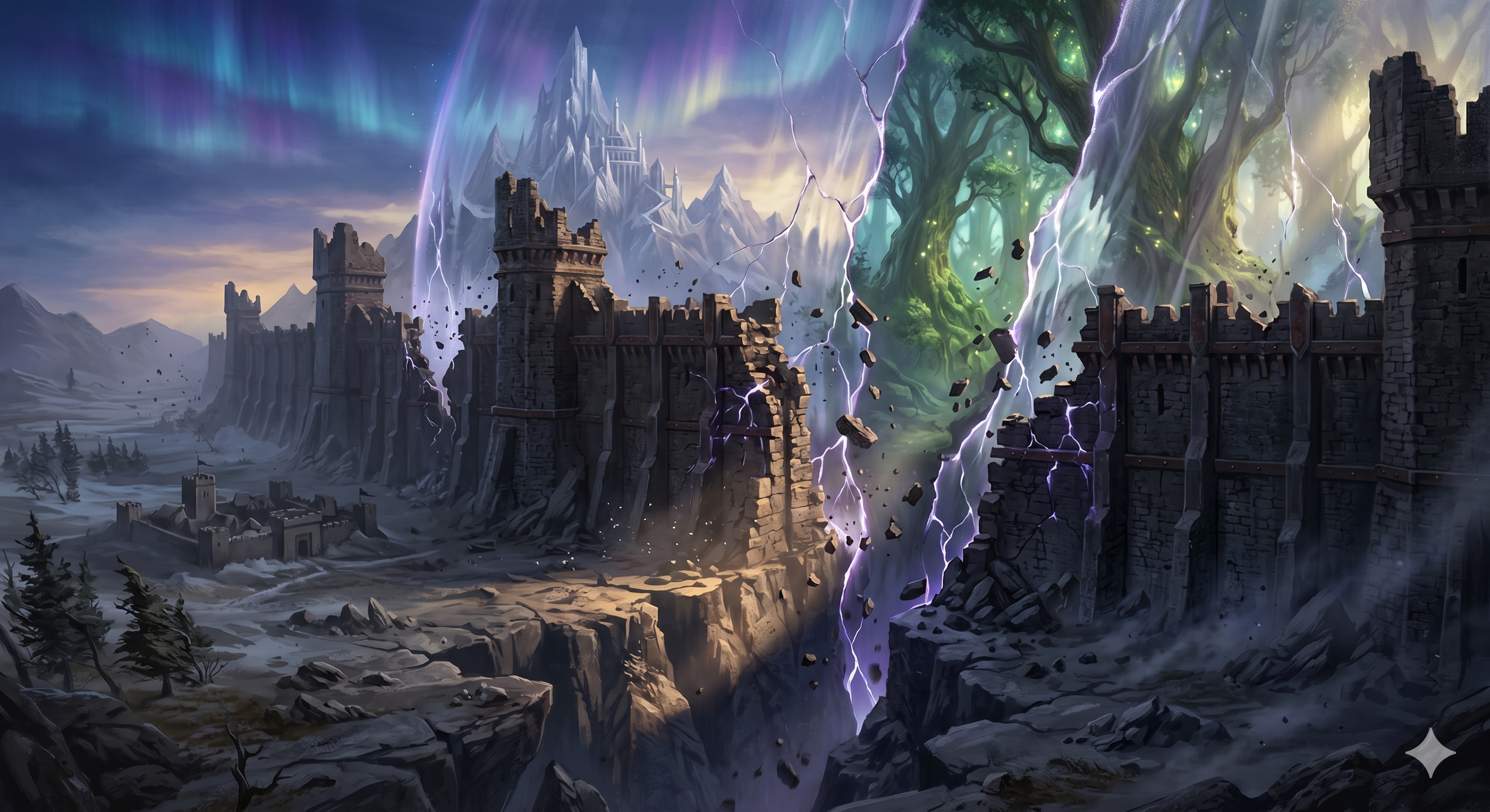 The crumbling, invisible ruins of the magical wall separating the mortal and immortal realms.